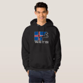 Isländische Pferde nehmen die isländische Flagge Hoodie (Vorne ganz)