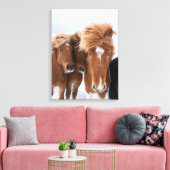 Isländische Pferde-Nussbaum, Island Leinwanddruck (Insitu (Wohnzimmer))