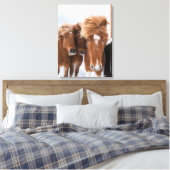 Isländische Pferde-Nussbaum, Island Leinwanddruck (Insitu (Schlafzimmer))