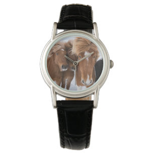 Isländische Pferde nuzzle, Island Armbanduhr