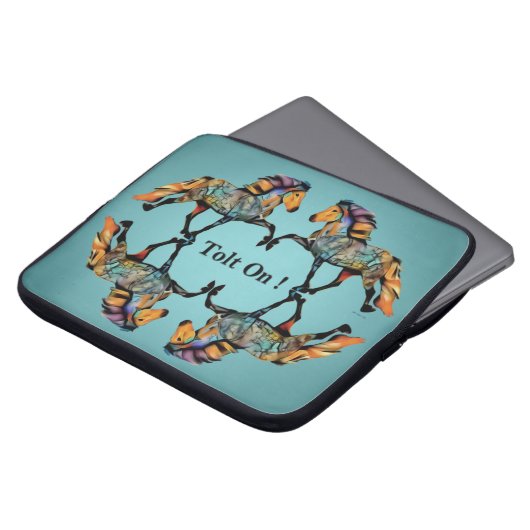 Isländische Pferde Pop Art ~ Tolt On ! Laptopschutzhülle (Vorne Oben)