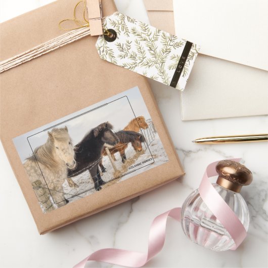 Isländische Pferde Rechteckiger Aufkleber (Schenken)