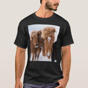 Isländische Pferde schmiegen sich an, Island T-Shirt