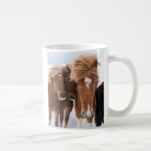 Isländische Pferde schmiegen sich, Island Kaffeetasse