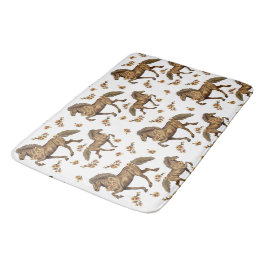 Isländische Pferde und Blume der 1930er Jahre Badematte