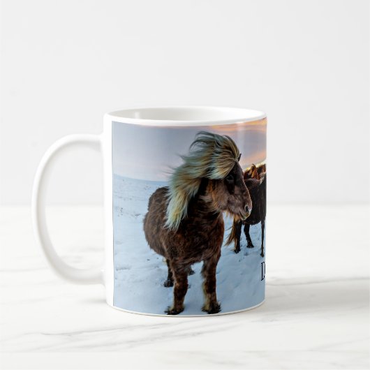 Isländische Pferde - VORLAGE Kaffeetasse (Links)