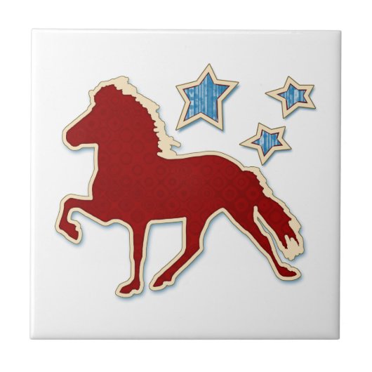 Isländische Pferdestars Fliese (Vorderseite)