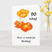 Isländische Poppies 90. Geburtstagskarte Karte (Gelbe Blume)