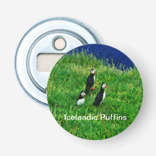 Isländische Puffen im Sommer Flaschenöffner