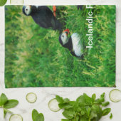 Isländische Puffen im Sommer Geschirrtuch (Gefaltet)