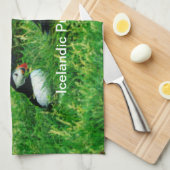 Isländische Puffen im Sommer Geschirrtuch (Viertel Falte)