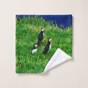 Isländische Puffen im Sommer Waschlappen