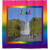 Isländische Regenbogenwasserfall Duschvorhang (Vorderseite)