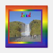 Isländische Regenbogenwasserfall Magnet (Vorne)