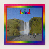 Isländische Regenbogenwasserfall Puzzle (Vertikal)