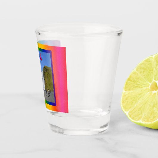 Isländische Regenbogenwasserfall Schnapsglas (Rechts)