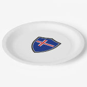 isländische Schildschild Pappteller (Schrägansicht)