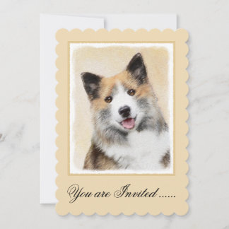 Isländische Sheepdog-Malerei - Original Dog Art Einladung