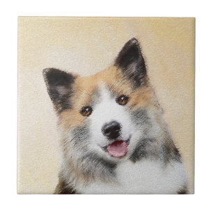 Isländische Sheepdog-Malerei - Original Dog Art Fliese