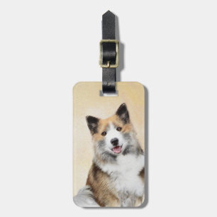 Isländische Sheepdog-Malerei - Original Dog Art Gepäckanhänger