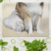 Isländische Sheepdog-Malerei - Original Dog Art Geschirrtuch (Gefaltet)