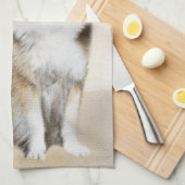 Isländische Sheepdog-Malerei - Original Dog Art Geschirrtuch (Viertel Falte)