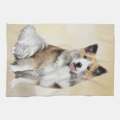 Isländische Sheepdog-Malerei - Original Dog Art Geschirrtuch (Horizontal)