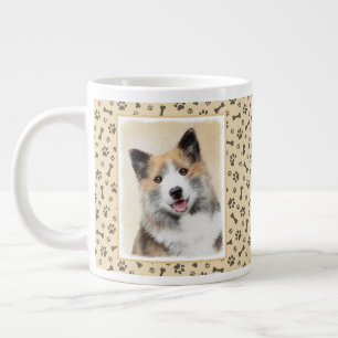 Isländische Sheepdog-Malerei - Original Dog Art Jumbo-Tasse
