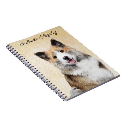 Isländische Sheepdog-Malerei - Original Dog Art Notizblock (Rechte Seite)