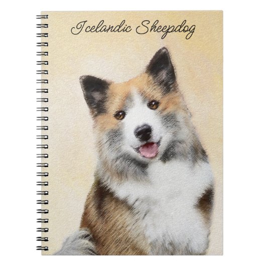 Isländische Sheepdog-Malerei - Original Dog Art Notizblock (Vorderseite)