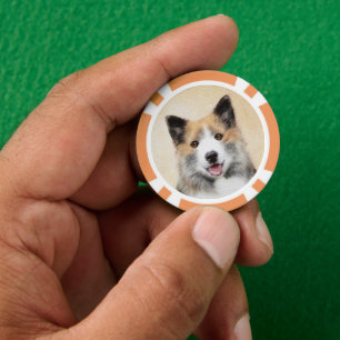 Isländische Sheepdog-Malerei - Original Dog Art Pokerchips