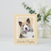 Isländische Sheepdog-Malerei - Original Dog Art Postkarte (Stehend Vorderseite)