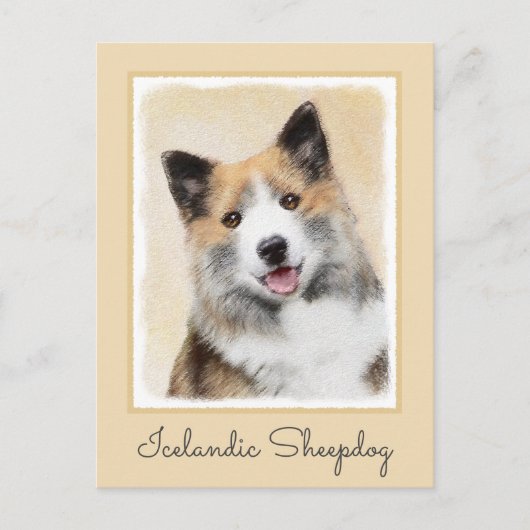 Isländische Sheepdog-Malerei - Original Dog Art Postkarte (Vorderseite)