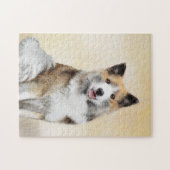 Isländische Sheepdog-Malerei - Original Dog Art Puzzle (Horizontal)