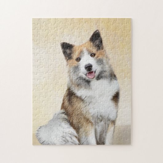 Isländische Sheepdog-Malerei - Original Dog Art Puzzle (Vertikal)