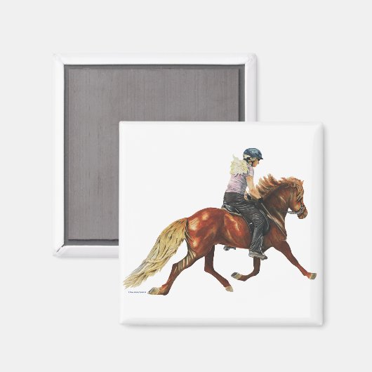 Isländische Trot Magnet (Vorderseite/Rückseite)