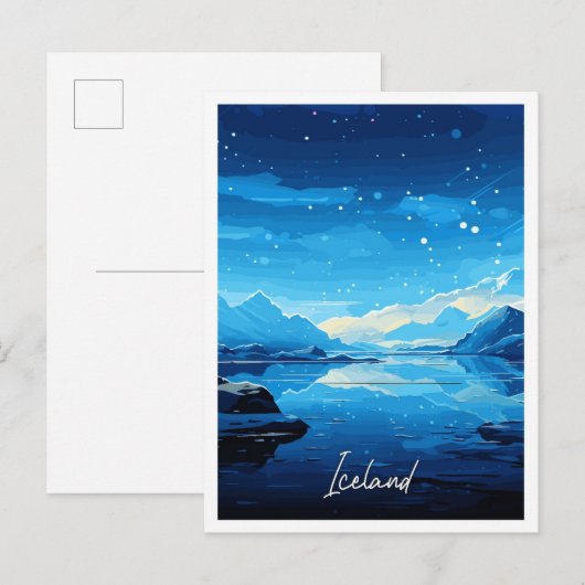 Isländische Vintage Postkarte (Vorne/Hinten)