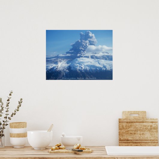 Isländische Vulkanausbruch Poster (Küche)