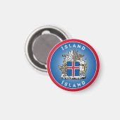 Isländische Wappen-Circle-Form Magnet (Vorderseite/Rückseite)