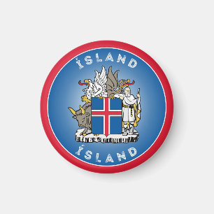 Isländische Wappen-Circle-Form Magnet