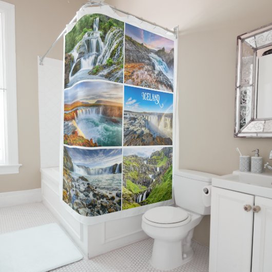 Isländische Wasserfälle Duschvorhang (Beispiel)