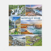 Isländische Wasserfälle Fleecedecke (Vorderseite)