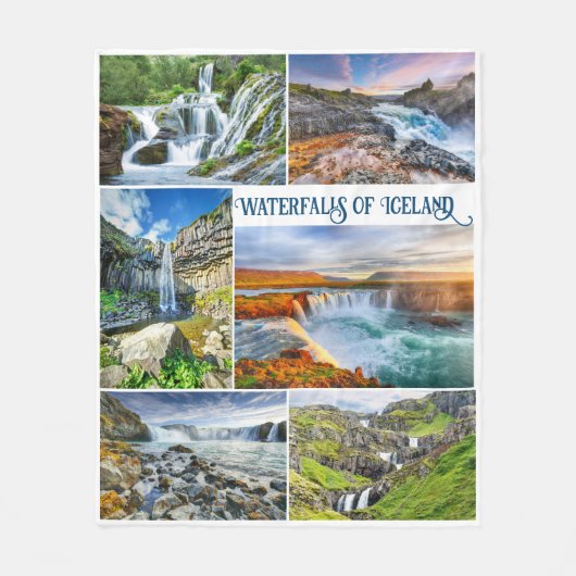 Isländische Wasserfälle Fleecedecke (Vorderseite)