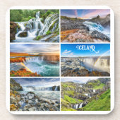 Isländische Wasserfälle Getränkeuntersetzer (Vorderseite)