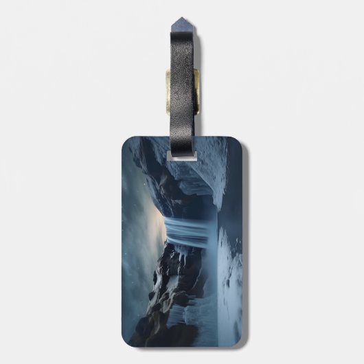 Isländische Wasserlandschaft Gepäckanhänger (Rückseite vertikal)