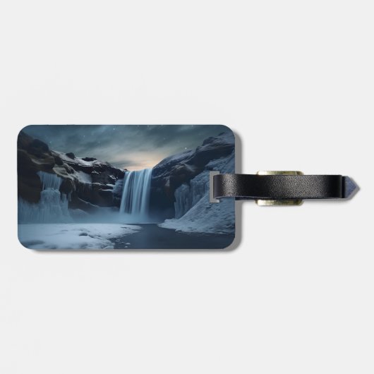 Isländische Wasserlandschaft Gepäckanhänger (Rückseite horizontal)