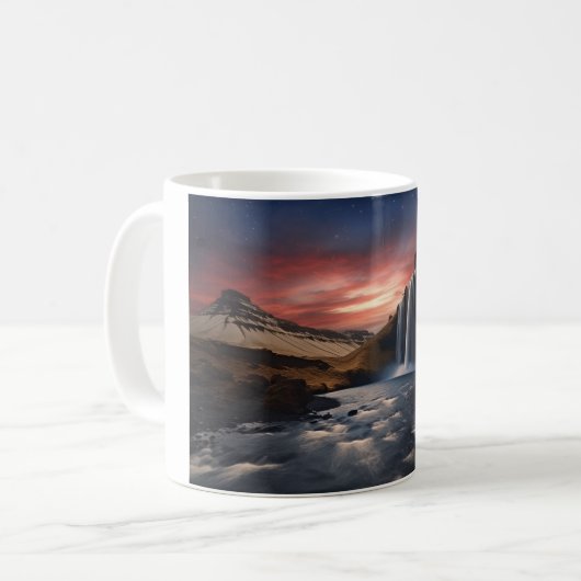 Isländische Wasserlandschaft Kaffeetasse (Vorderseite Links)