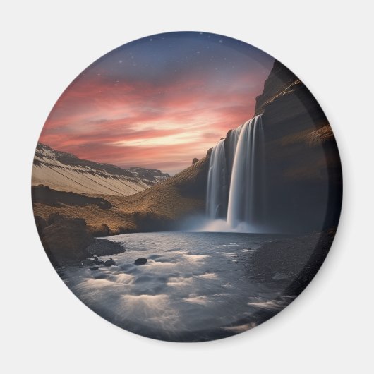 Isländische Wasserlandschaft Magnet (Vorne)