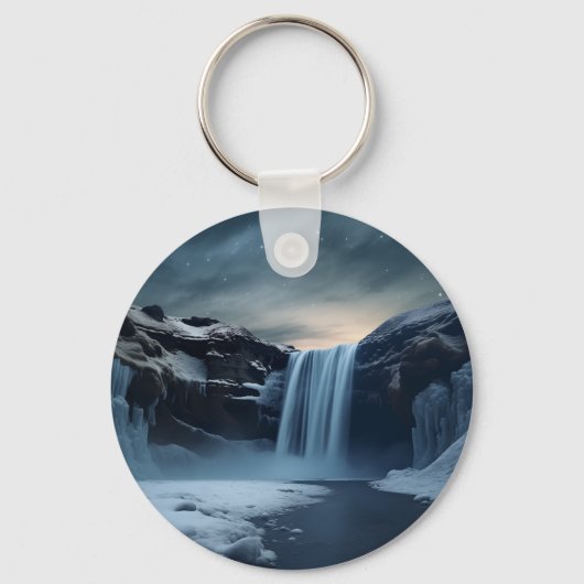 Isländische Wasserlandschaft Schlüsselanhänger (Vorderseite)