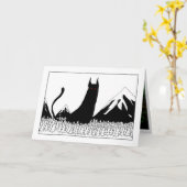 Isländische Weihnachten Cat Karte (Gelbe Blume)